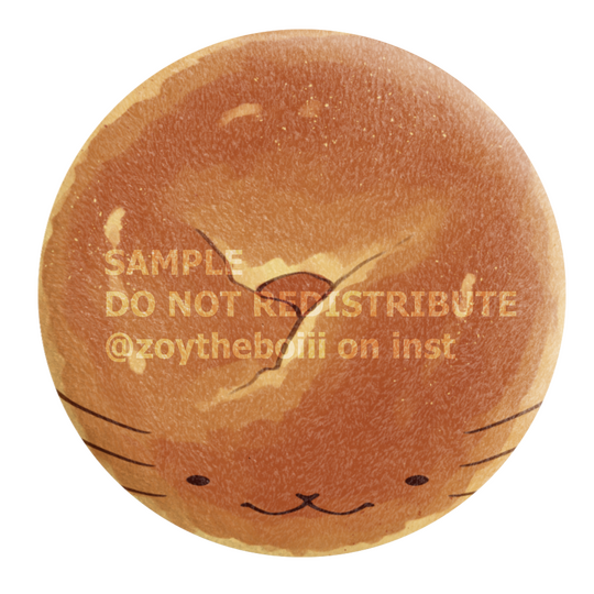 Bagel plush badge